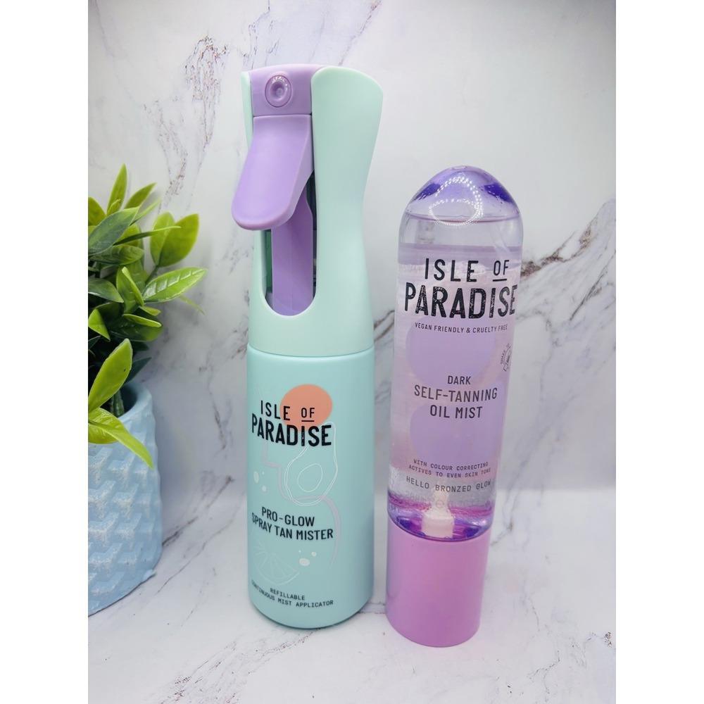Isle of Paradise Dark Self‎ Tanning Oil Most & Spray Tan Mister Set New - Picture 2 of 6